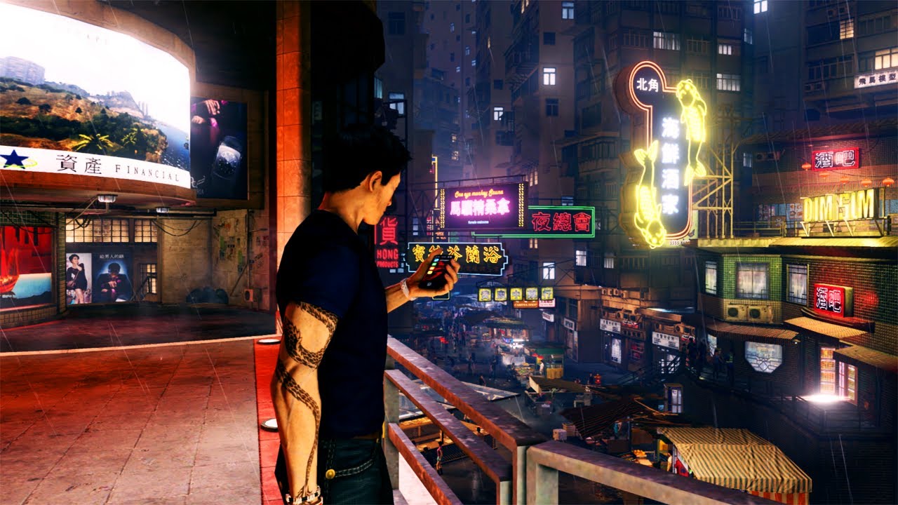 A Rainy Hong Kong Market - Sleeping Dogs Ambience | 1 hour | Sleep | Relax | Study