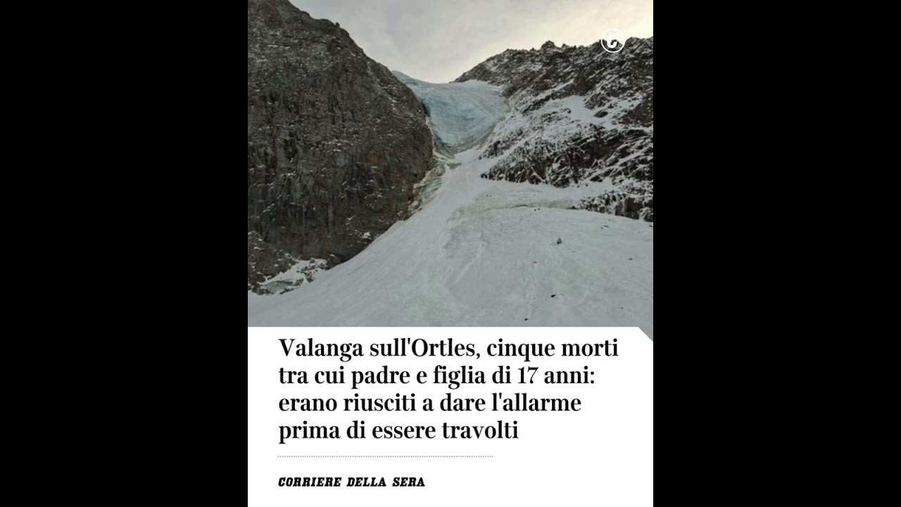 Valanga sull'Ortles, 5 morti tra cui padre e figlia di 17 anni 