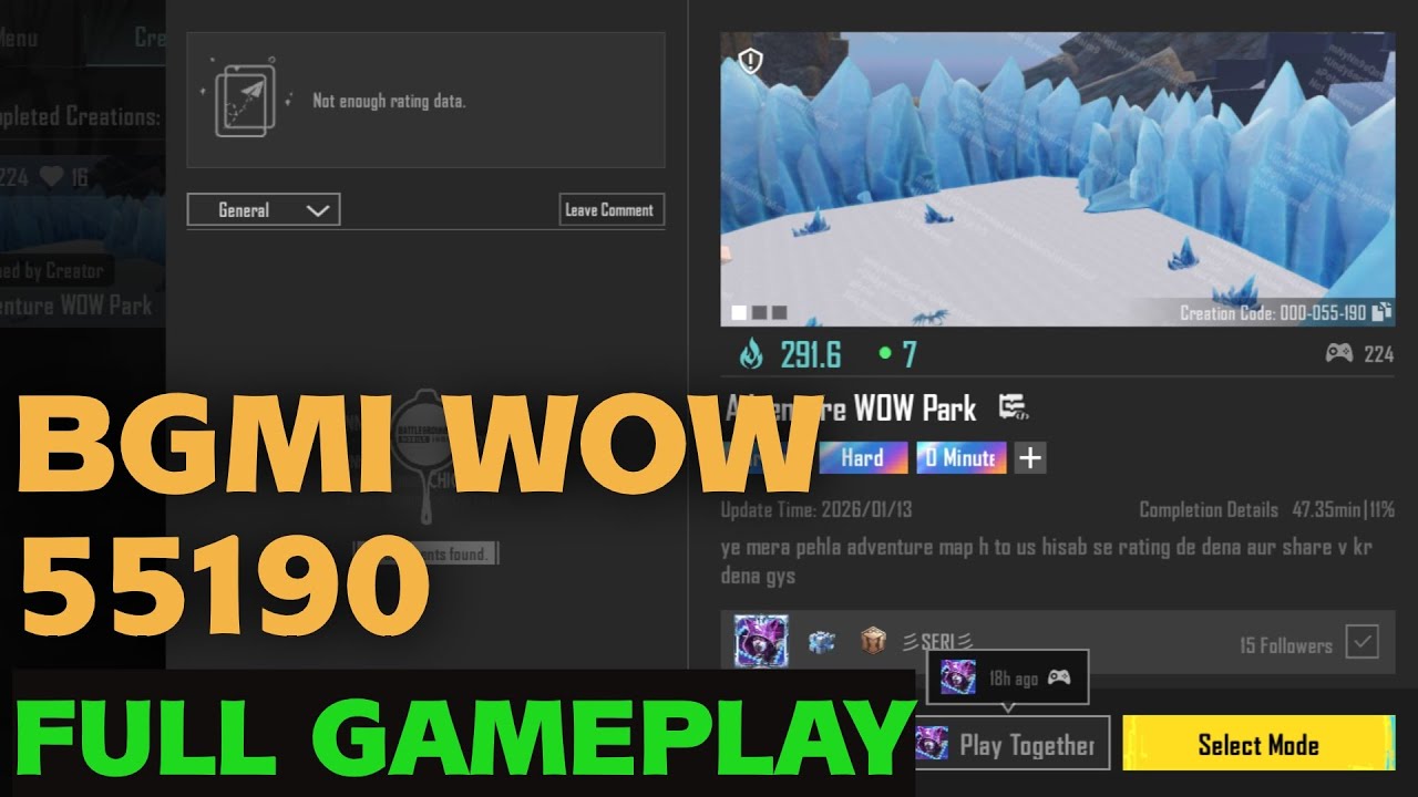 BGMI WOW 55190 GAMEPLAY || 55190 WOW MAP || MY MAP 