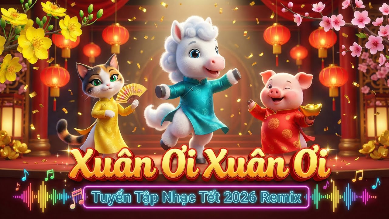 ✨ LK Nhạc Tết Remix Hay Nhất 2026 Nghe Là Thấy Tết 🎶 Xuân Ơi Xuân Ơi | Hoạt Hình 3D Siêu Vui 🎧🎹