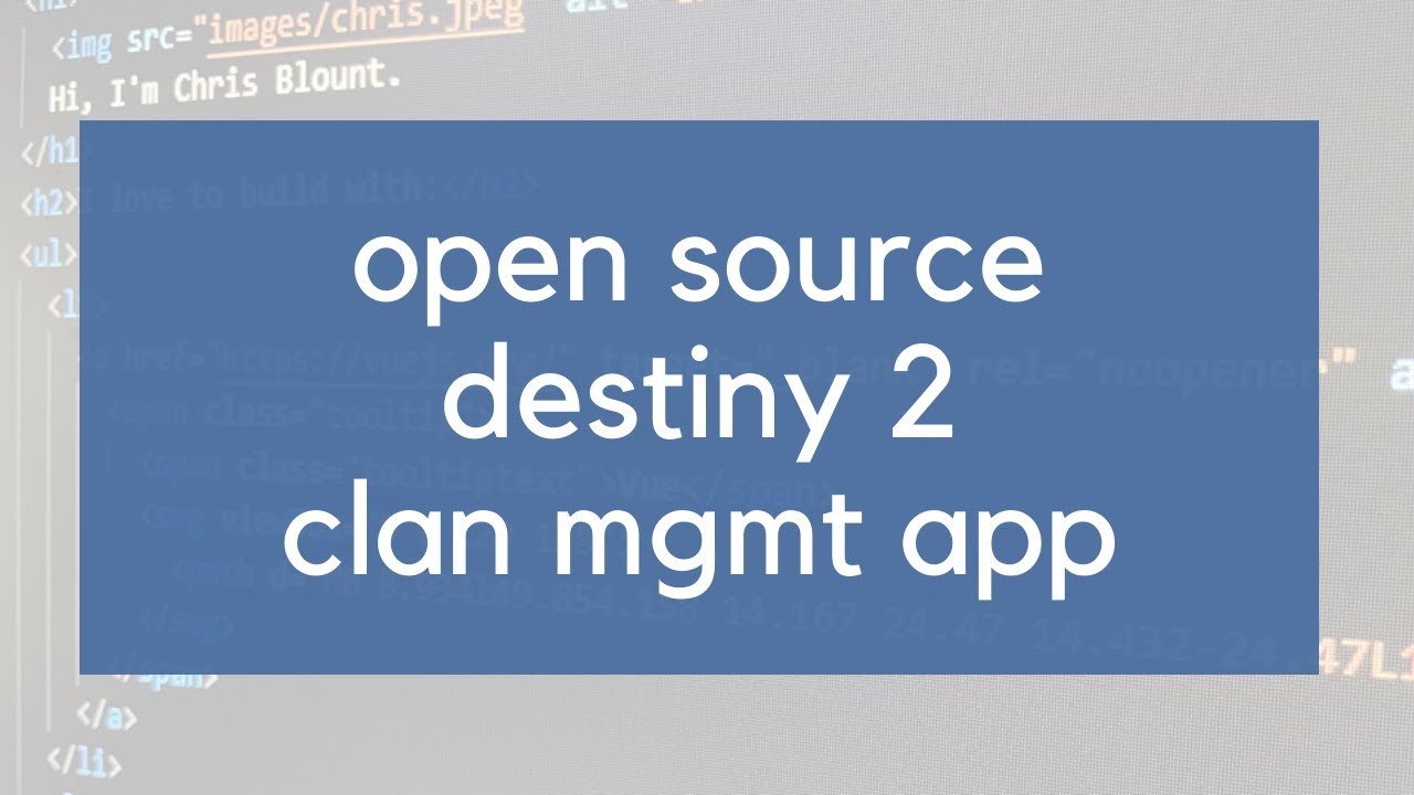 Open Source Destiny 2 Clan Management Application