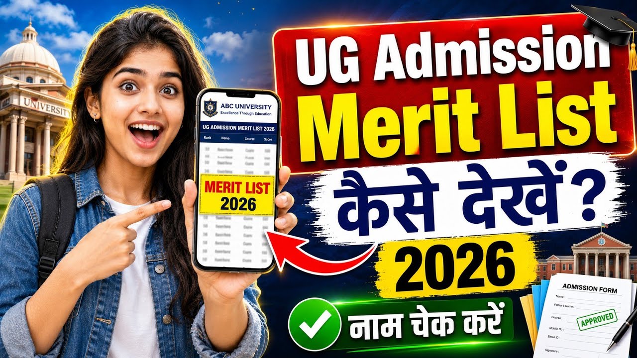 UG Admission Merit List 2026 कैसे देखें ? | Merit List में अपना नाम कैसे चेक करें। MERIT LIST जारी।