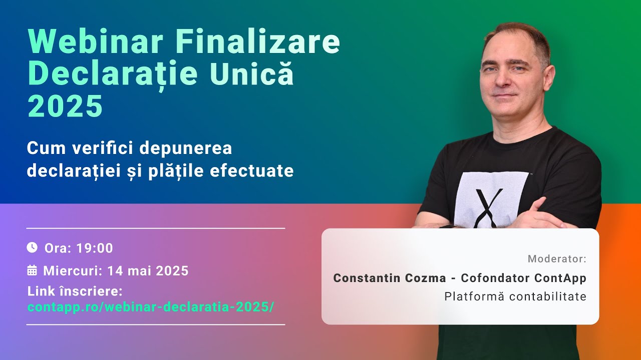 Webinar Finalizare Declarație Unică 2025 - Cum verifici depunerea declarației și plățile efectuate