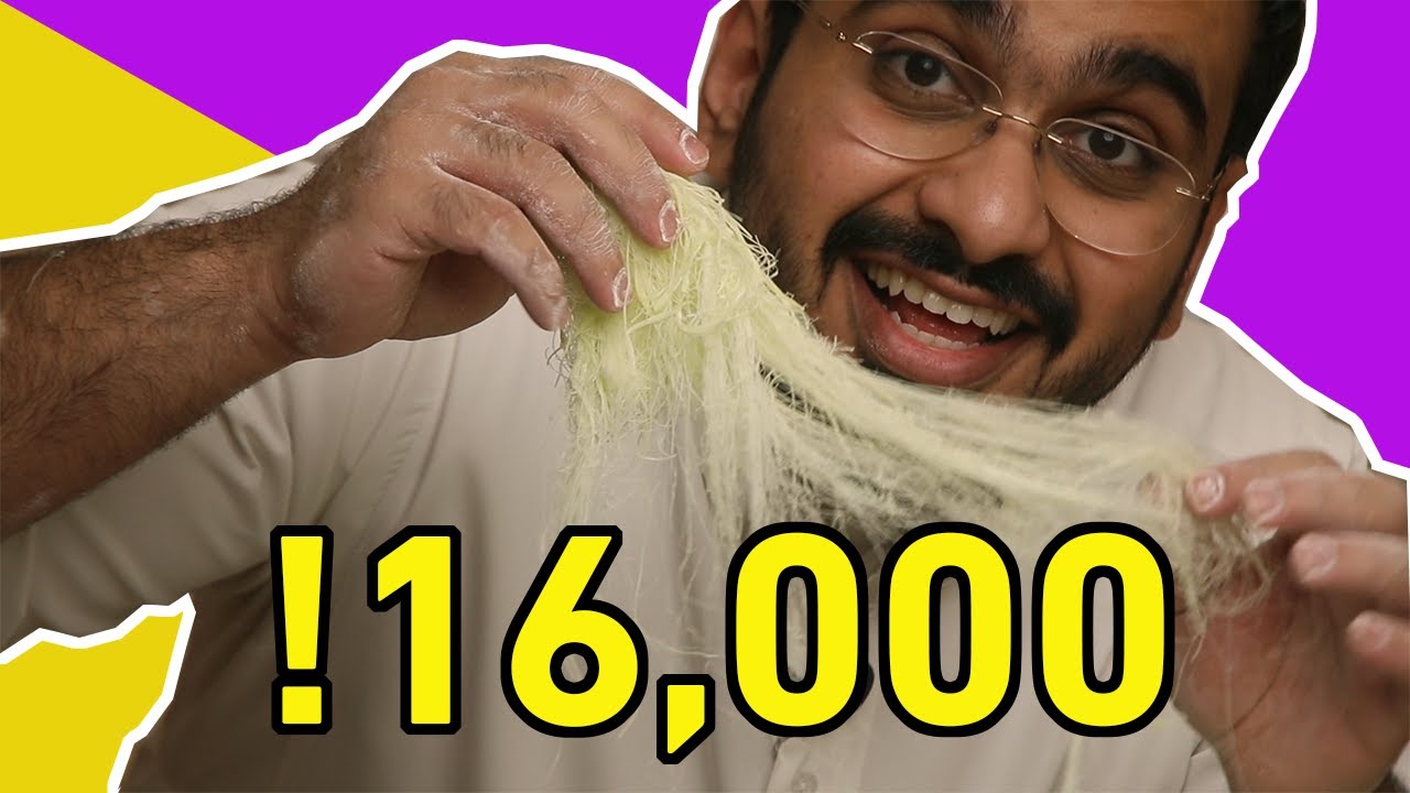 حلاو قطن باليد 16,000 خيط سكر!!