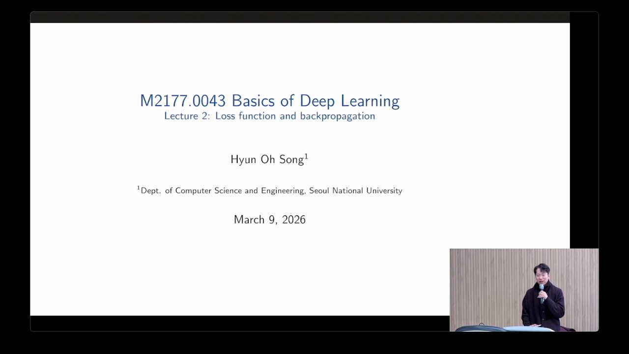 SNU M2177.43 Lecture 2 - Classification, Loss functions, Computation graphs - 2026 Spring