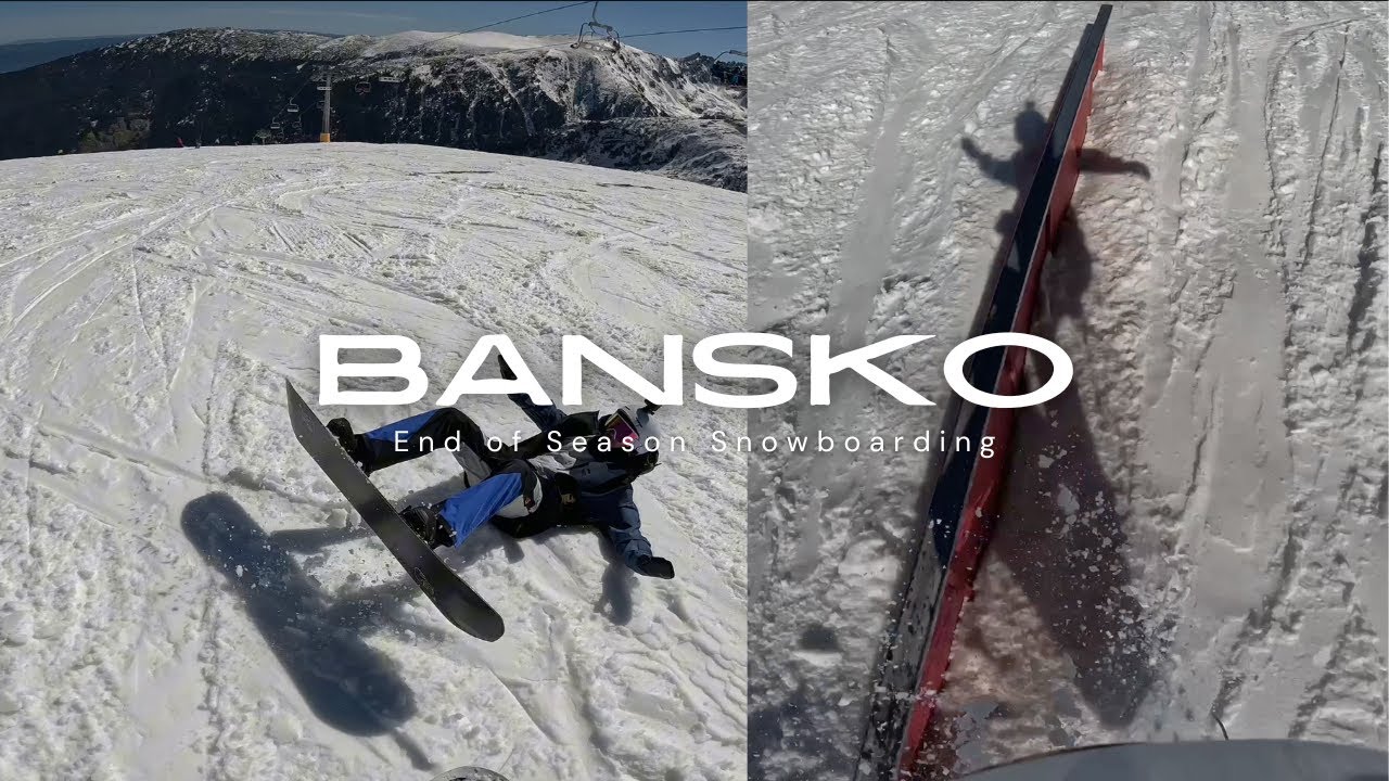 End of season snowboarding in Bansko Bulgaria