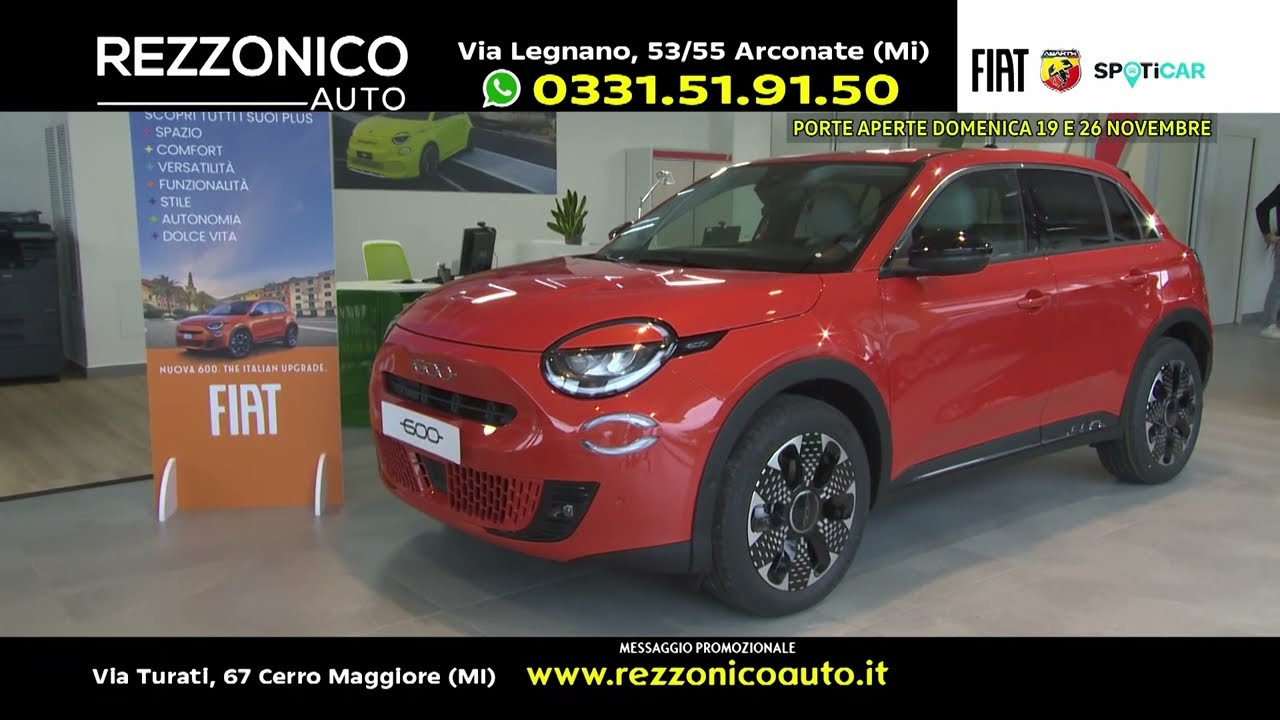 REZZONICO AUTO FIAT-ABARTH 13-11-23 - Nuova Fiat 600 -  LA VETRINA DELL'AUTO