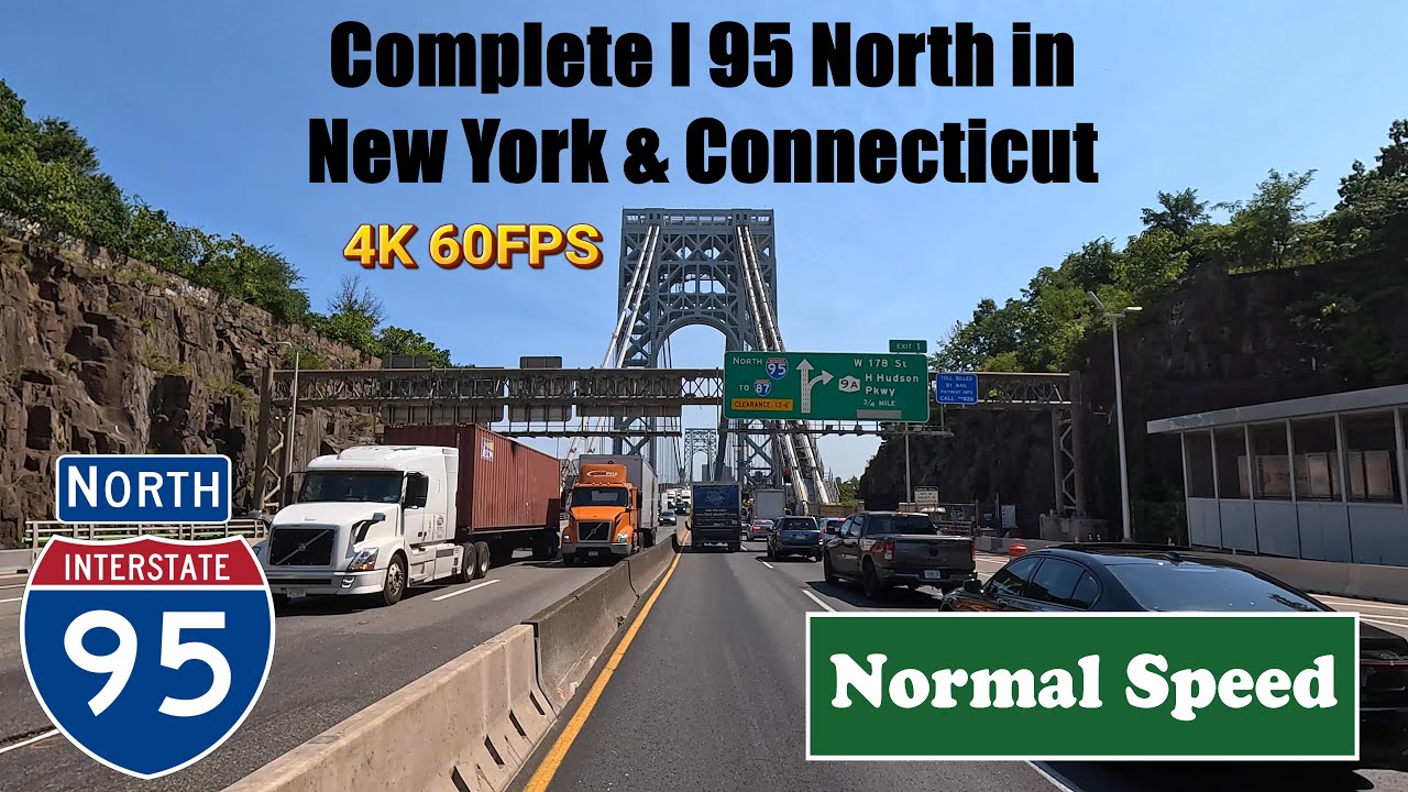 4k Complete I 95 North in New York & Connecticut. Interstate 95 North