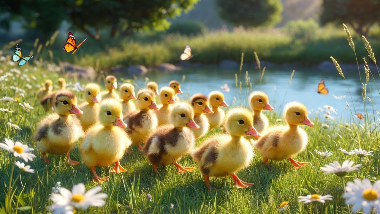 🦆 Cinco Patitos Hacen Chapoteo | Canciones Infantiles Divertidas para Niños y Bebés