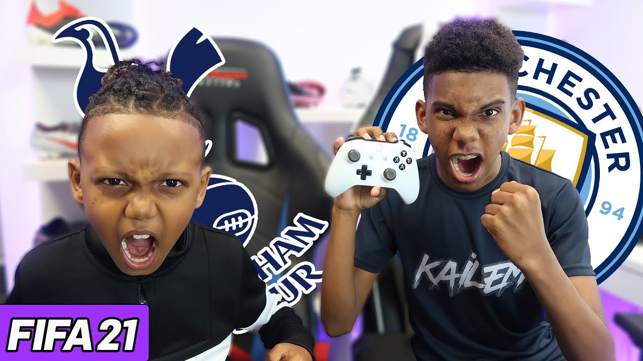 Can My Little Brother Beat Me at FIFA 21 TOTTENHAM VS MAN CITY | KAILEM