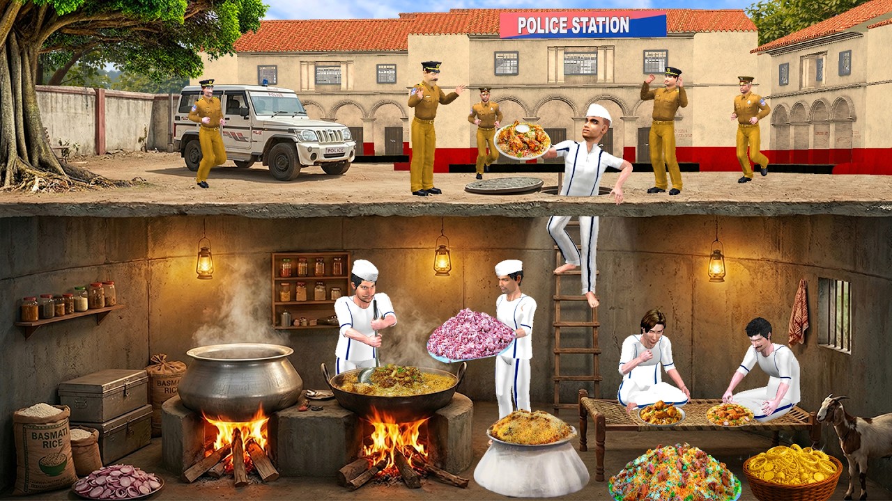 Jail Mein Secret Underground Kitchen Chor Ne Pakayi Chicken Biryani hindi moral stories