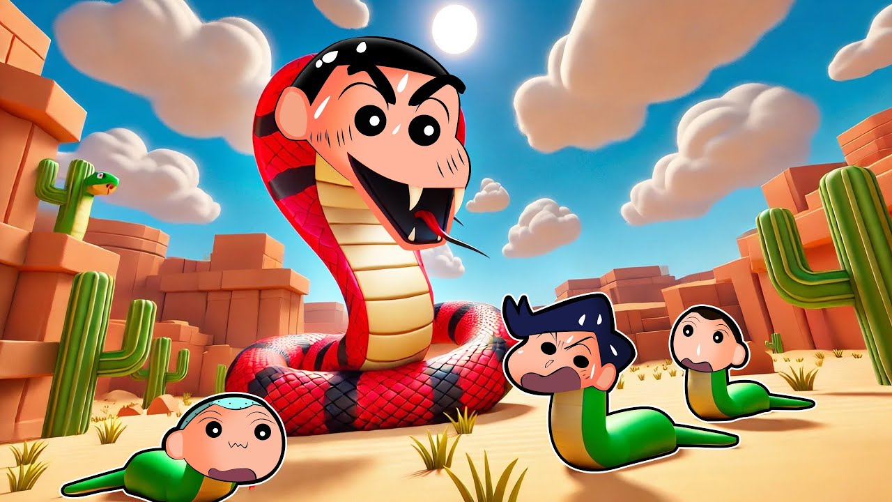Shinchan Became Snake And Try To Eat His Friends 😱 | Roblox Be A Snake | Funny Game 😂