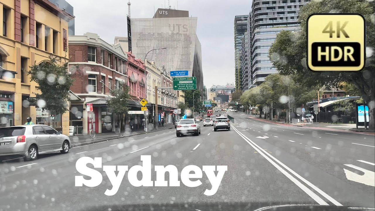 Sydney Australia [4K 60fps HDR City Suburbs  Driving Tour] King St, Newtown To George St, Sydney