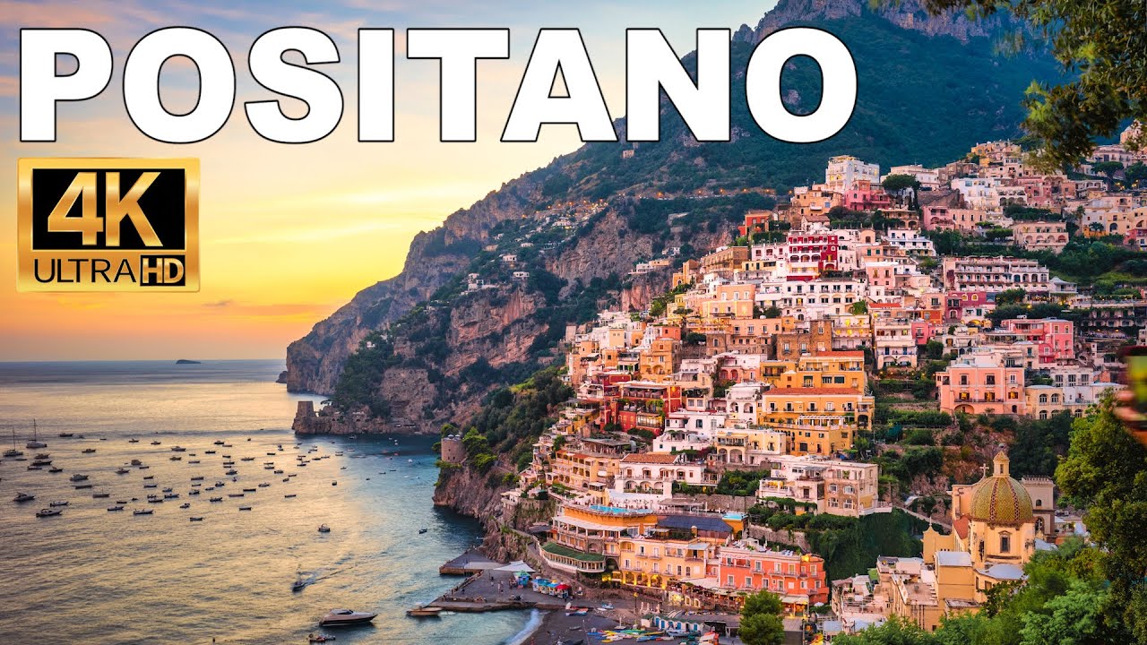 Sunset walk in magical Positano Italy (in 4K + with captions!)