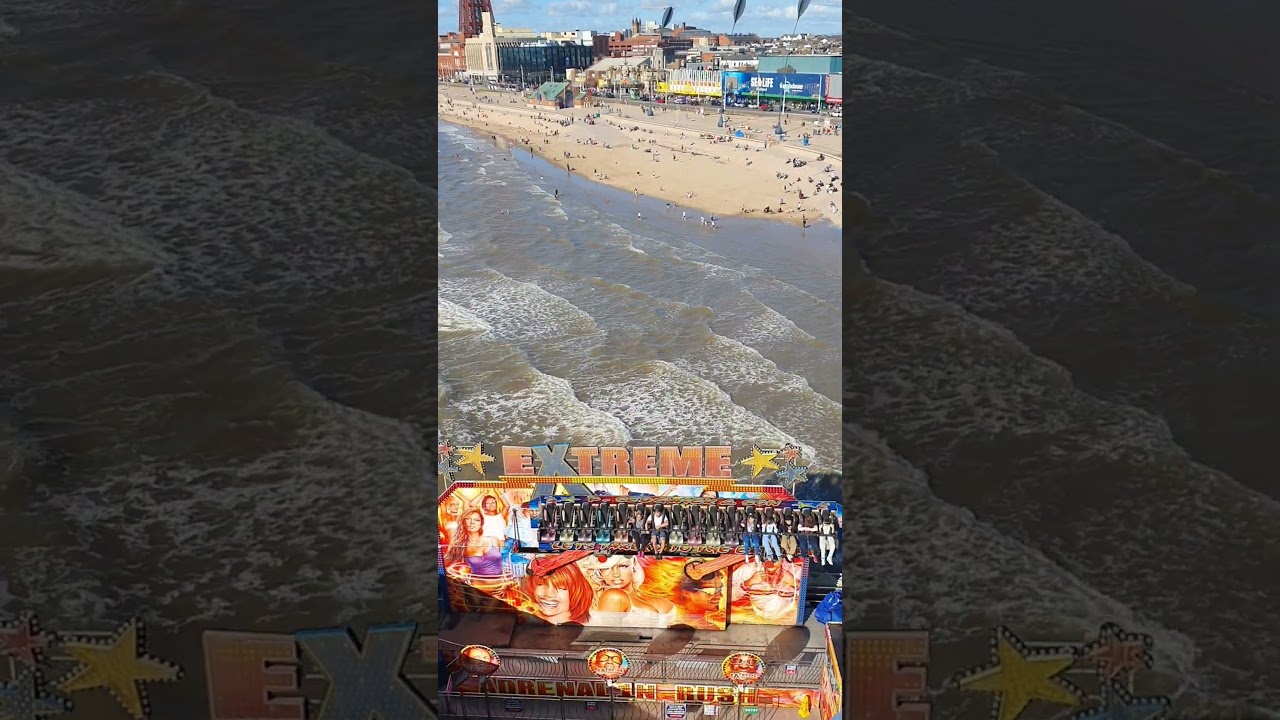Blackpool Beach/Blackpool Tower/Pleasure Beach/Blackpool Central Pier/Extreme Ride #shorts