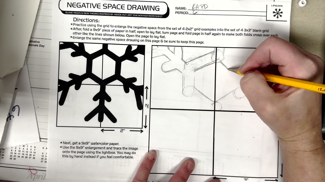 Negative Space Drawing - Snowflake