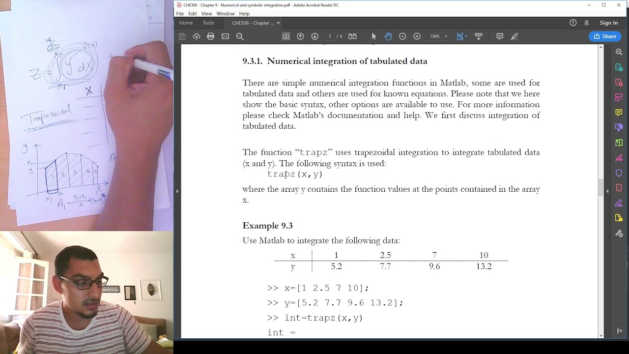 Introduction to Matlab in Arabic | 37 Numerical integration - Trapezoidal rule