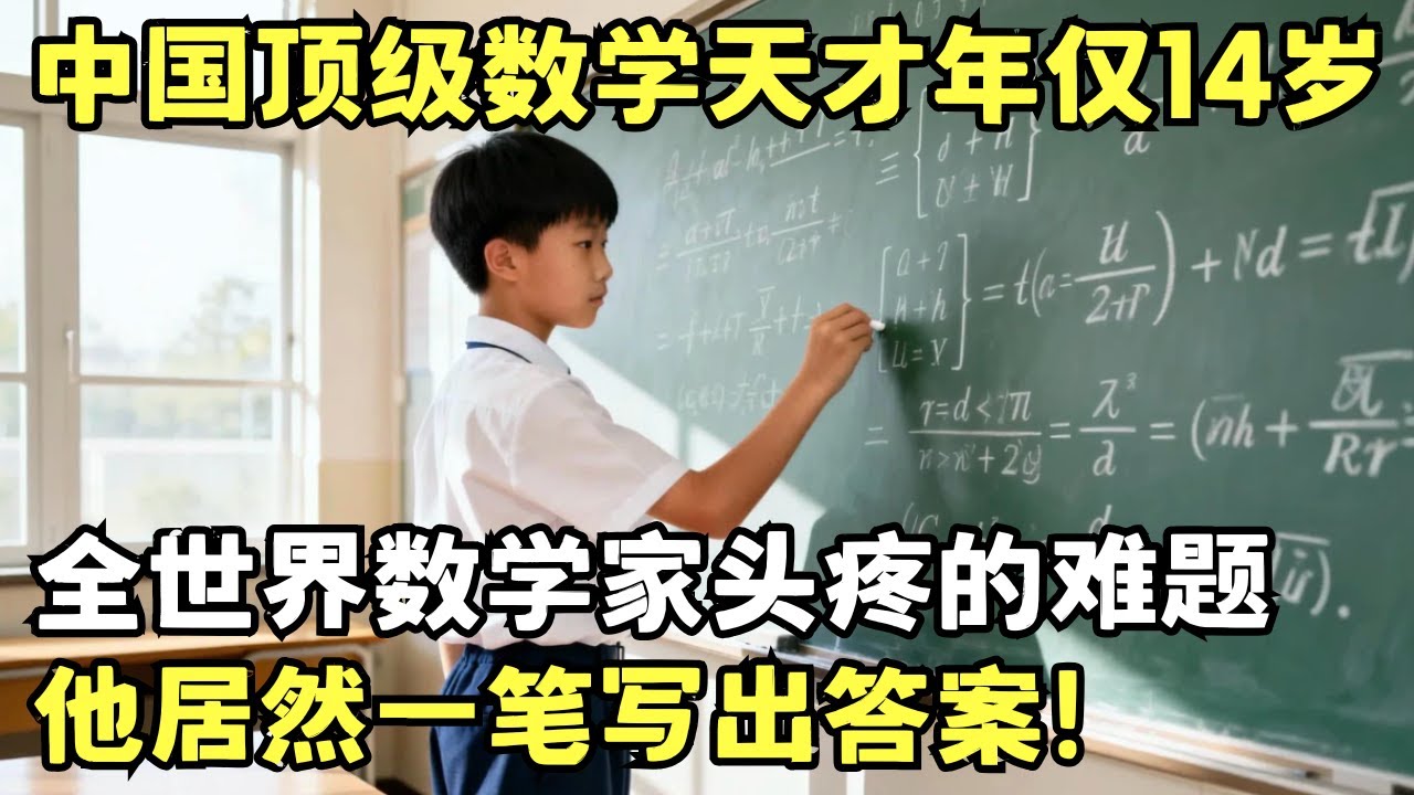 中国顶级数学天才年仅14岁! 考入清华数学系, 全世界数学家头疼的难题, 他居然一笔写出答案｜科学边界