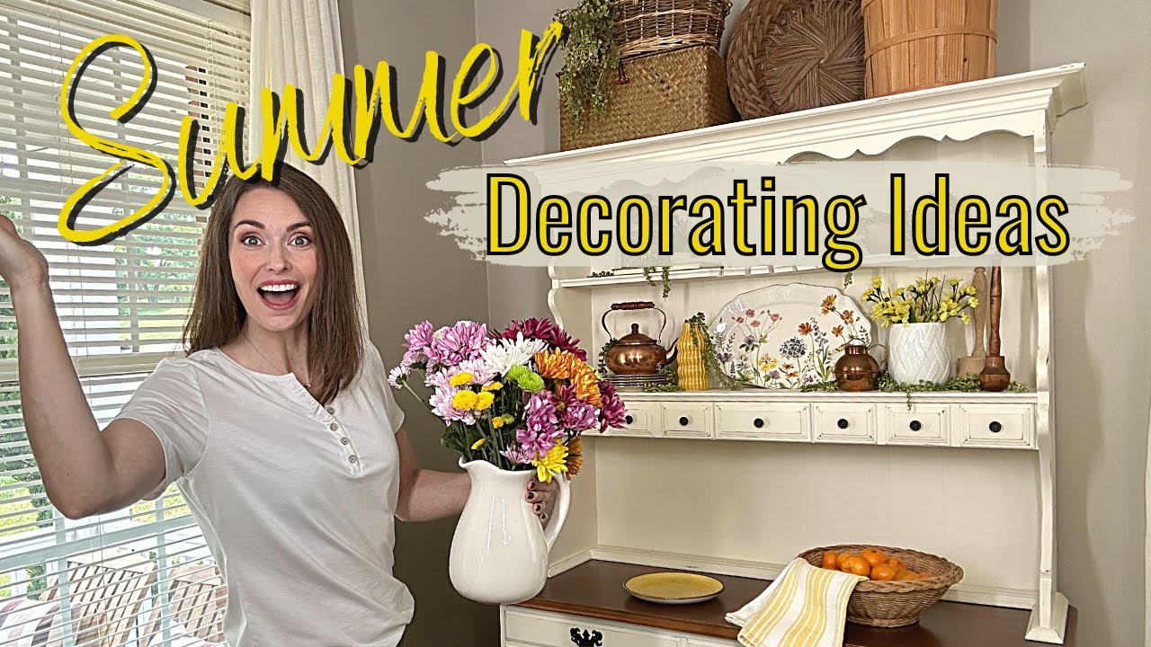 SUMMER DECORATE WITH ME | COTTAGE STYLE DECORATING IDEAS FOR YOUR HUTCH | SUMMER DECOR 2023