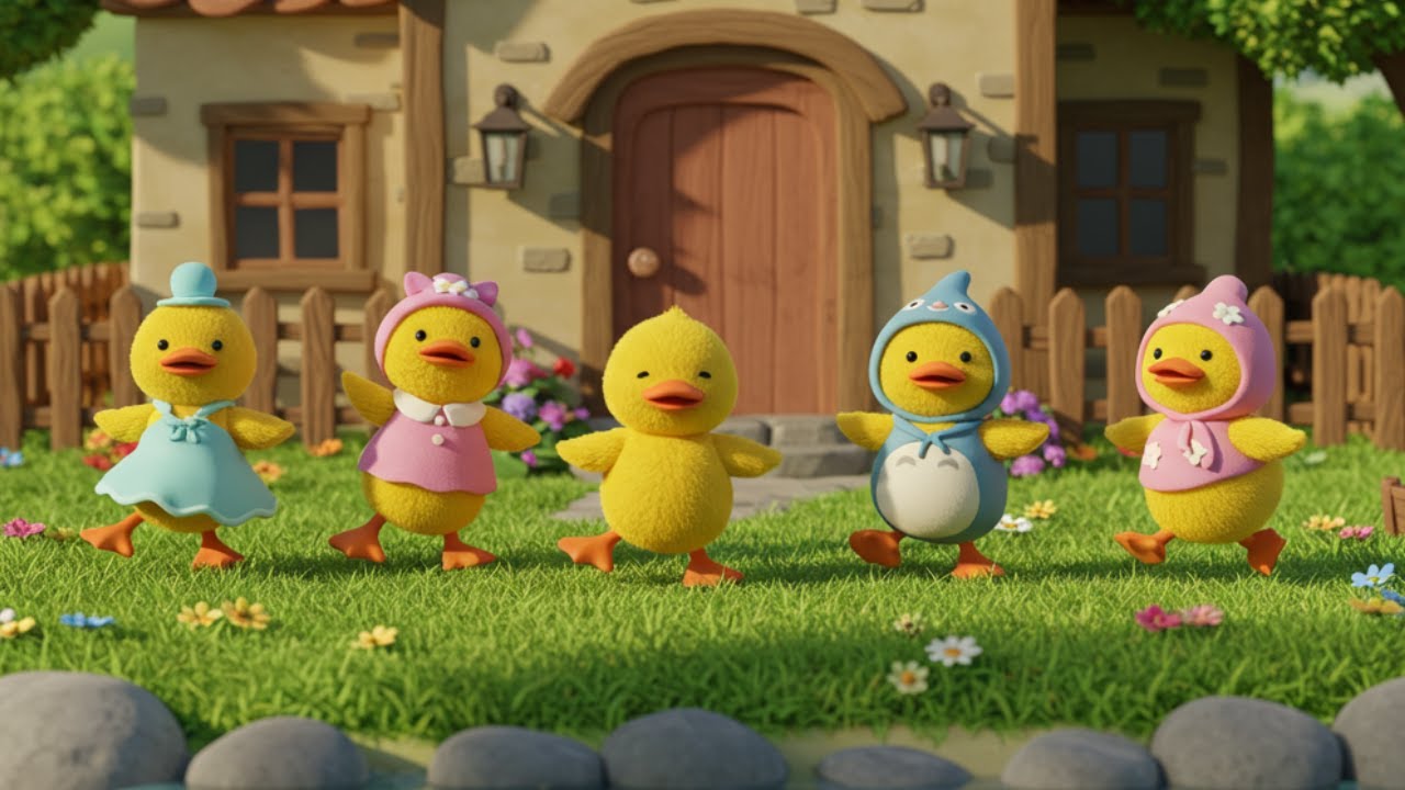 5 Little Ducks Went Swimming One Day | Early Learning Nursery Rhymes | Kids Education Video