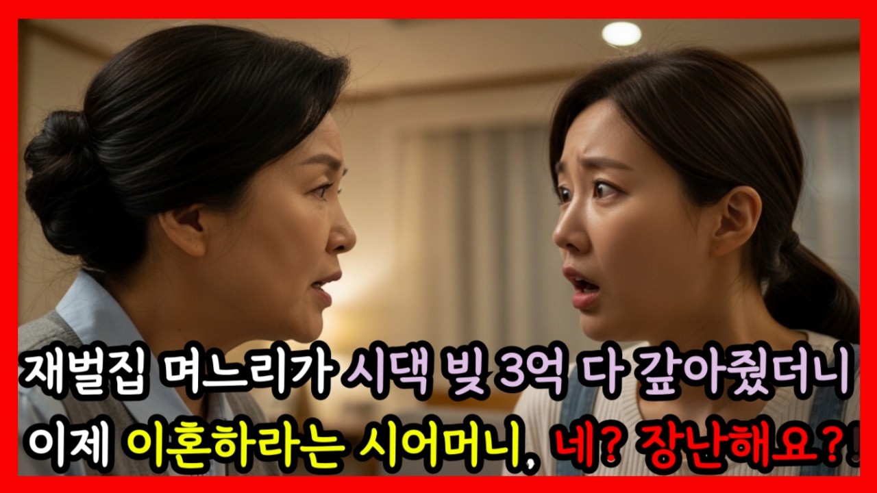 재벌집 며느리가 시댁의 빚 다 갚아줬더니, 다 갚자마자 이제 이혼하라는 시어머니 / 가족스토리 | 오디오북 | 노후사연 | 시니어사연 | 충격실화 | 며느리 | 시어머니 |
