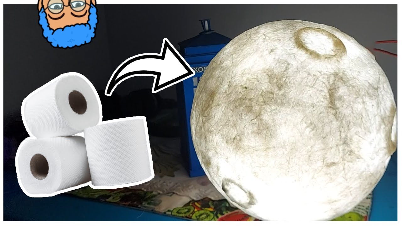 DIY : Moon Lamp / Luminária de Lua - com papel higiênico!