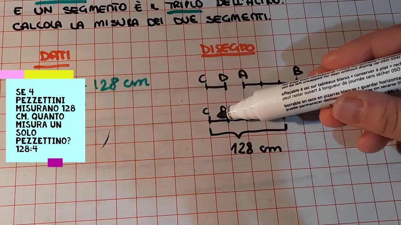 Come risolvere PROBLEMI con SOMMA di SEGMENTI uno multiplo dell'altro || prima media 📏📐