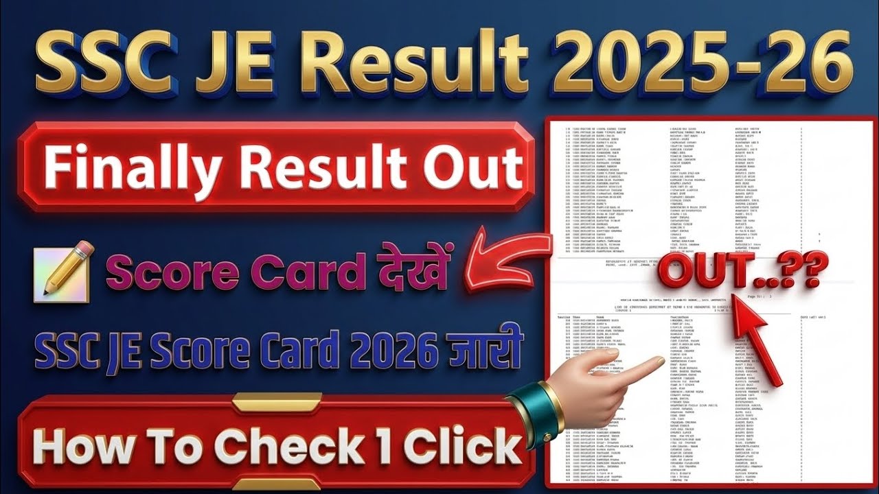 SSC JE Result 2026 PDF OUT ✅ | SSC JE Result Download 2026 | SSC JE Cut Off & Merit List 2026