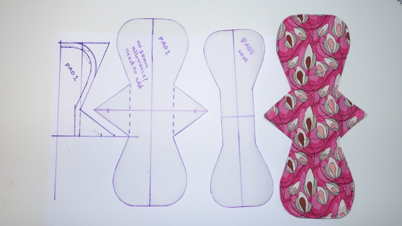 How to Draft a Symmetrical Cloth Pad Pattern with Any Shape (curves, flare, etc) | Tutorial