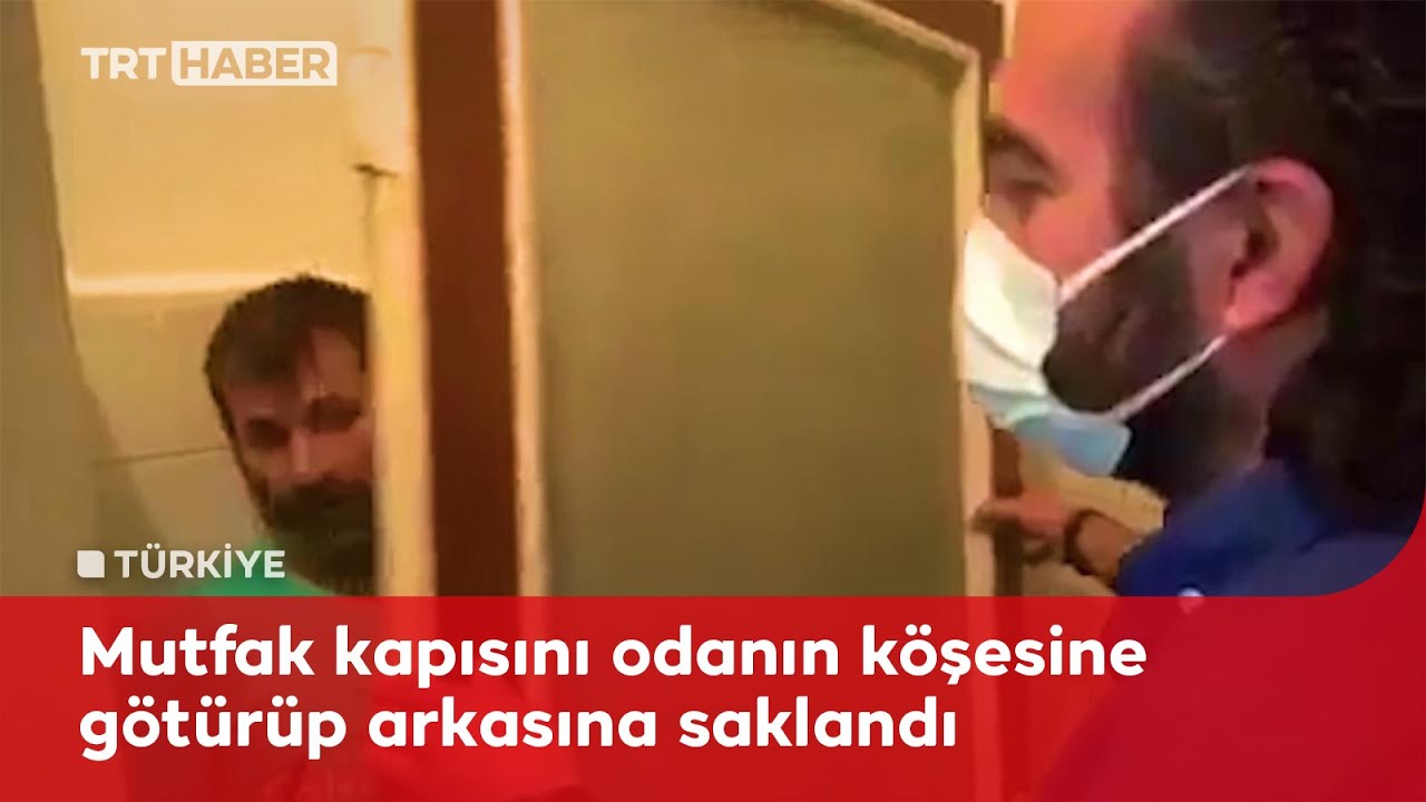 Polisten gizlenmek istedi, saklandığı kapının arkasında yakalandı