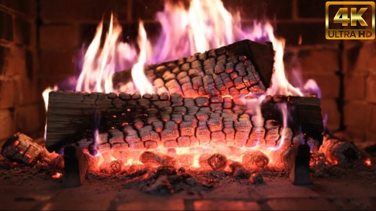 4K Fireplace Ambience 🔥 Relaxing Crackling Fire Sounds for Deep Sleep