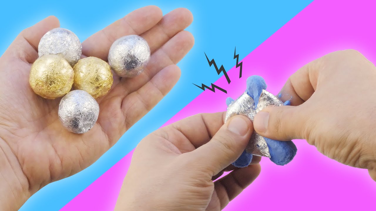 Cómo hacer bolas de ORO y PLATA para ASMR / Clay cracking