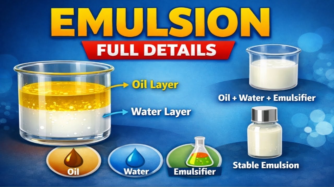 Emulsion Full Details | Easy Trick to Remember Forever #emulsion #nanoemulsion #bpharmacy 