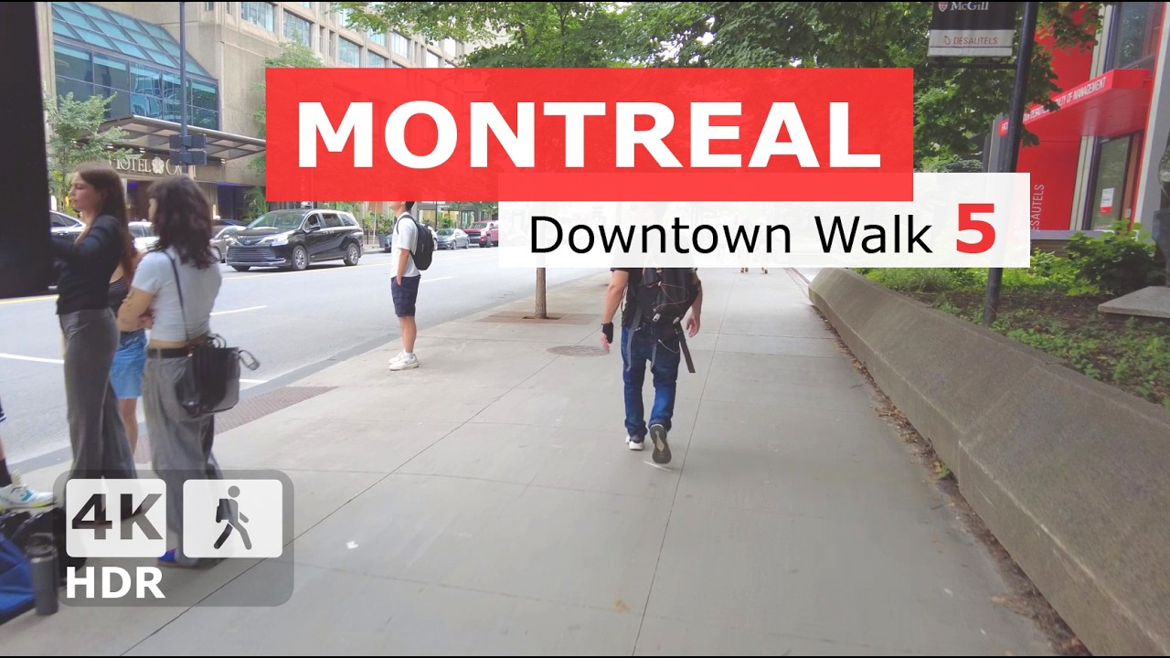 [ 4K ] Downtown Montreal Walking Tour 5 | Sherbrooke St + | Quebec Canada 2024