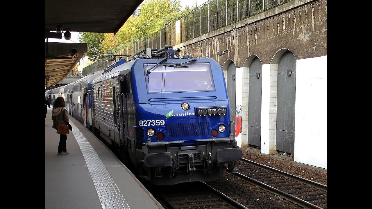 [ORTS CABRIDE] PARIS - MONTPARNASSE A MANTES - LA - JOLIE en BB 27300 TIRANT UNE VO2N TRANSILIEN