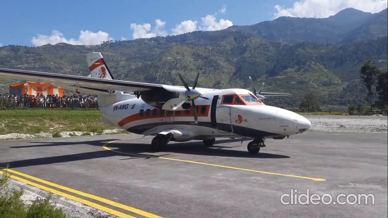 Summit Air Plane Landing At Bajhang Chainpur Airport Nepal | Full View.