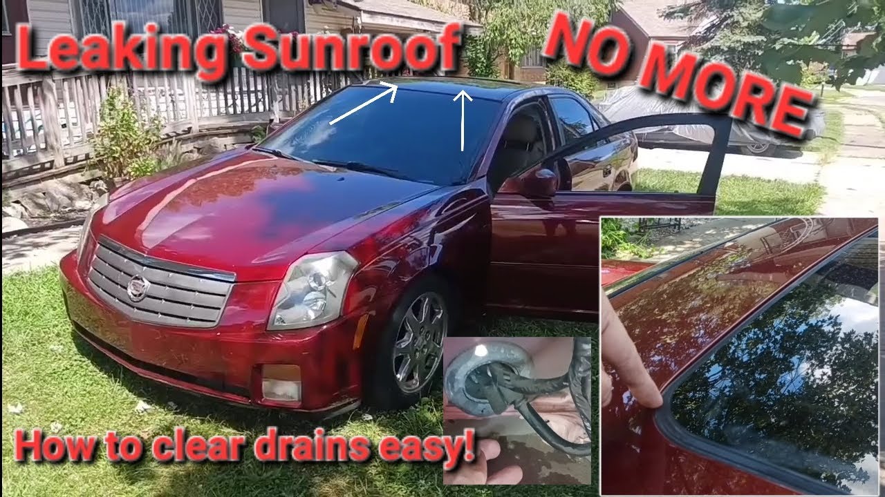 Cadillac CTS sunroof moonroof drain clog. How to quickly locate and clear. Prevent future leak today