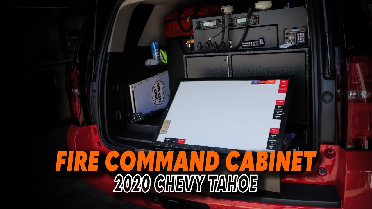 Fire Command cabinet with an electronic lock for a 2020 Chevy Tahoe