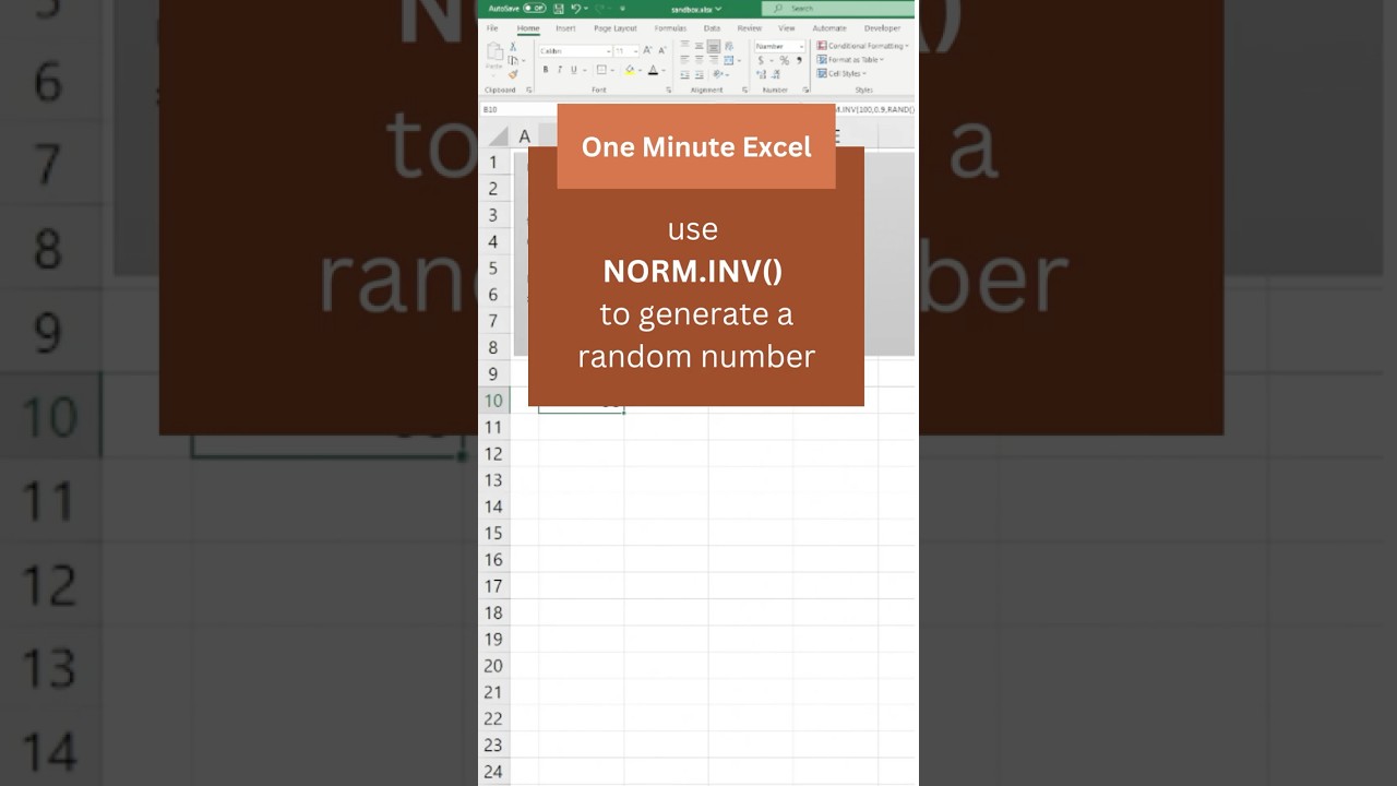 Use NORM.INV to generate a random output in Excel