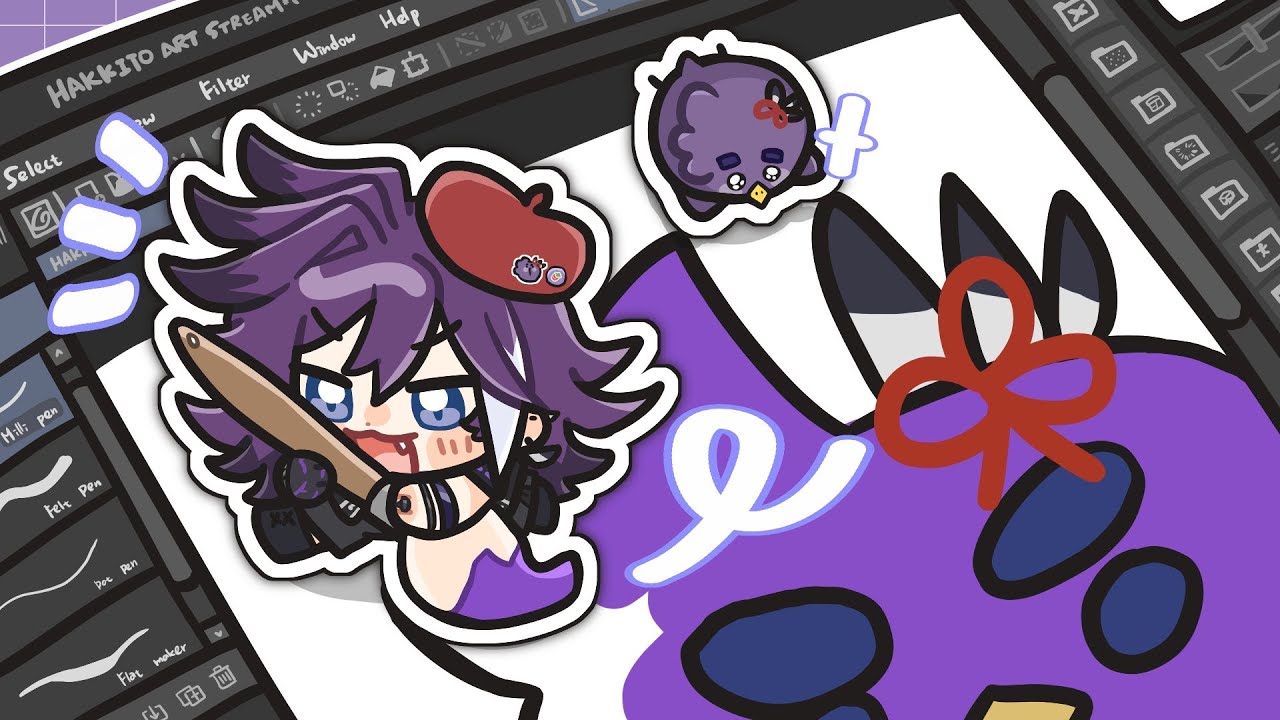 【HAKKITO ART STREAM】COMPLETE HAKKITO EXTERMINATION ERM I MEAN ILLUSTRATION ✏️✨