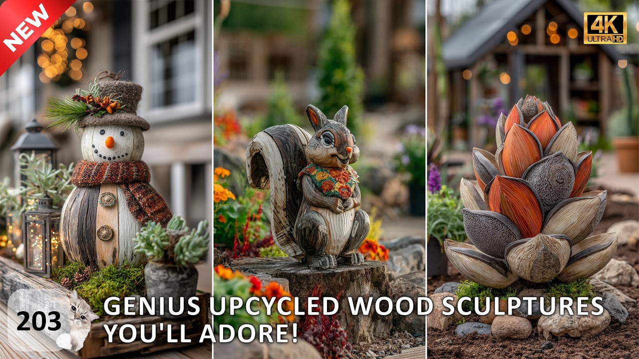 GENIUS Garden Sculptures from Upcycled woods | DIY Recycled Art You’ll LOVE