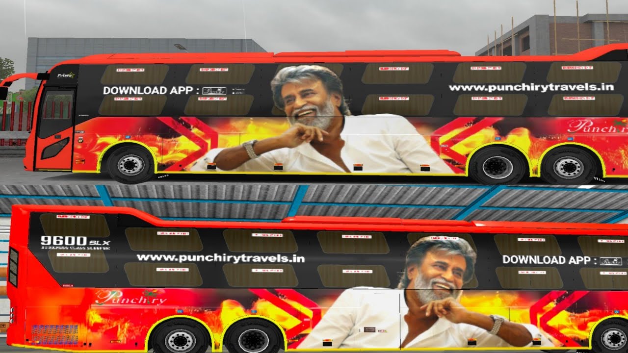 Brand new Volvo 9600 slx with Punchiry  Rajini livery for bussid #newbussidmod#volvo9600slx#trending