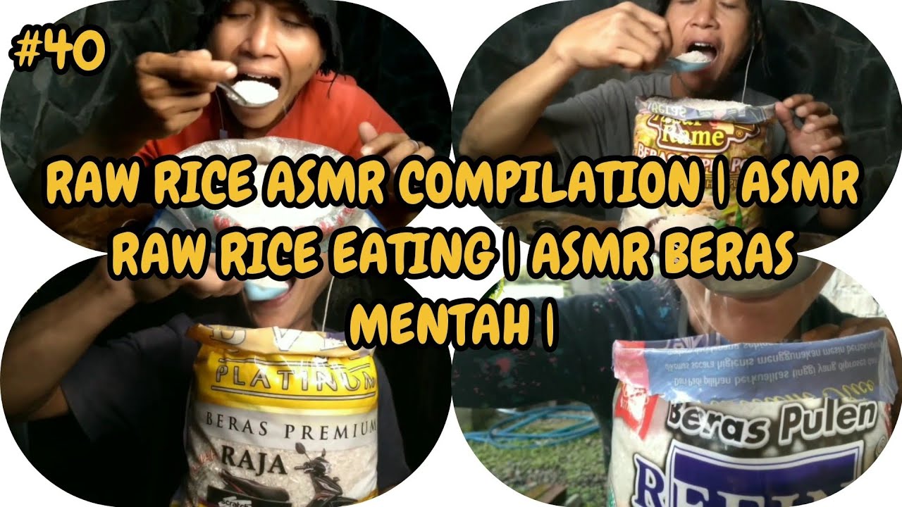 RAW RICE ASMR COMPILATION | ASMR RAW RICE EATING | ASMR BERAS MENTAH |
