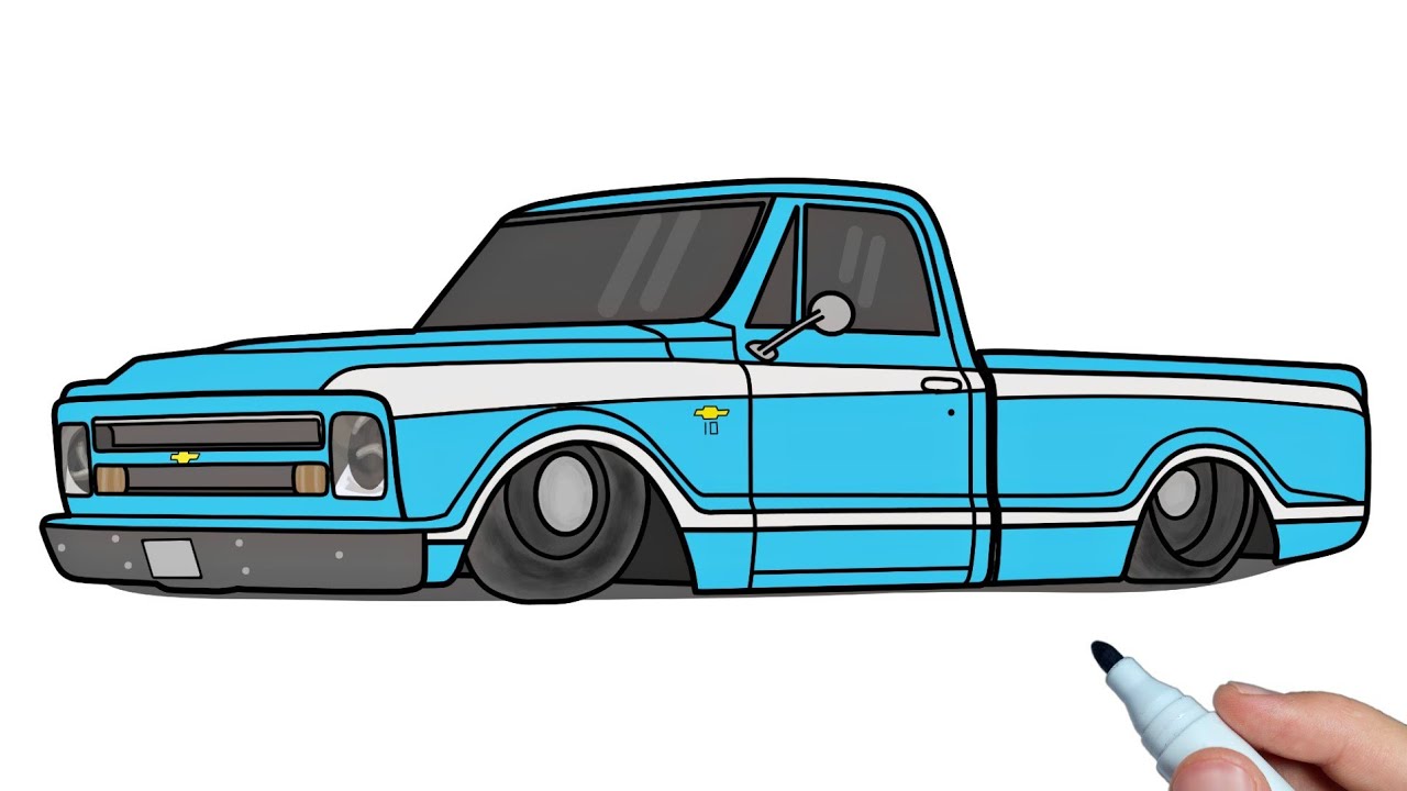 How to draw a CHEVROLET C10 Truck step by step