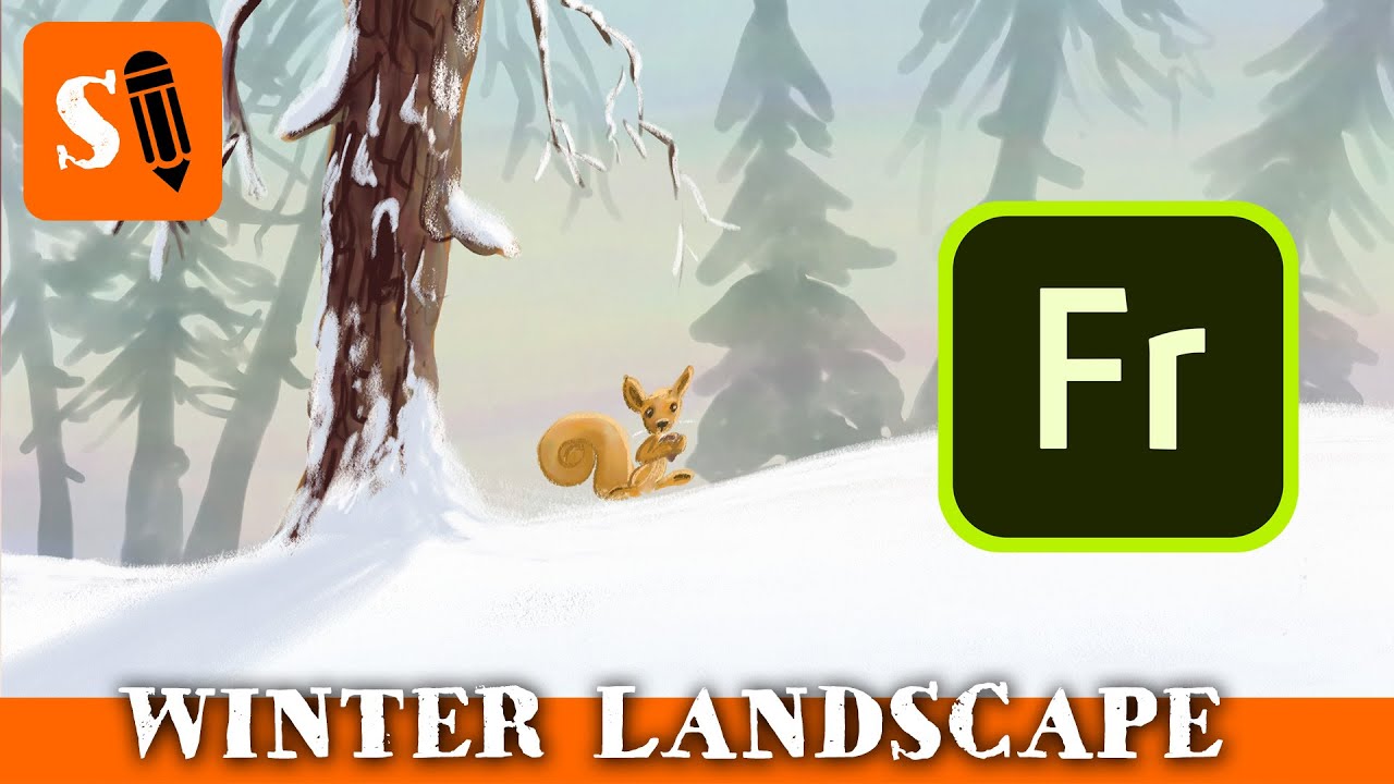 Adobe Fresco Painting Snow Landscape iPad Pro Apple Pencil