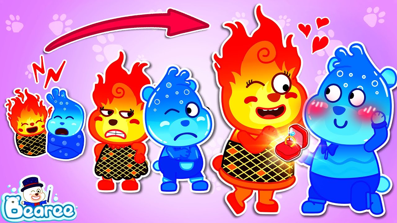 Baby's First Steps🥰 Funny Journey From Baby To Family | Elemental Family Stories | Bearee Kids Show