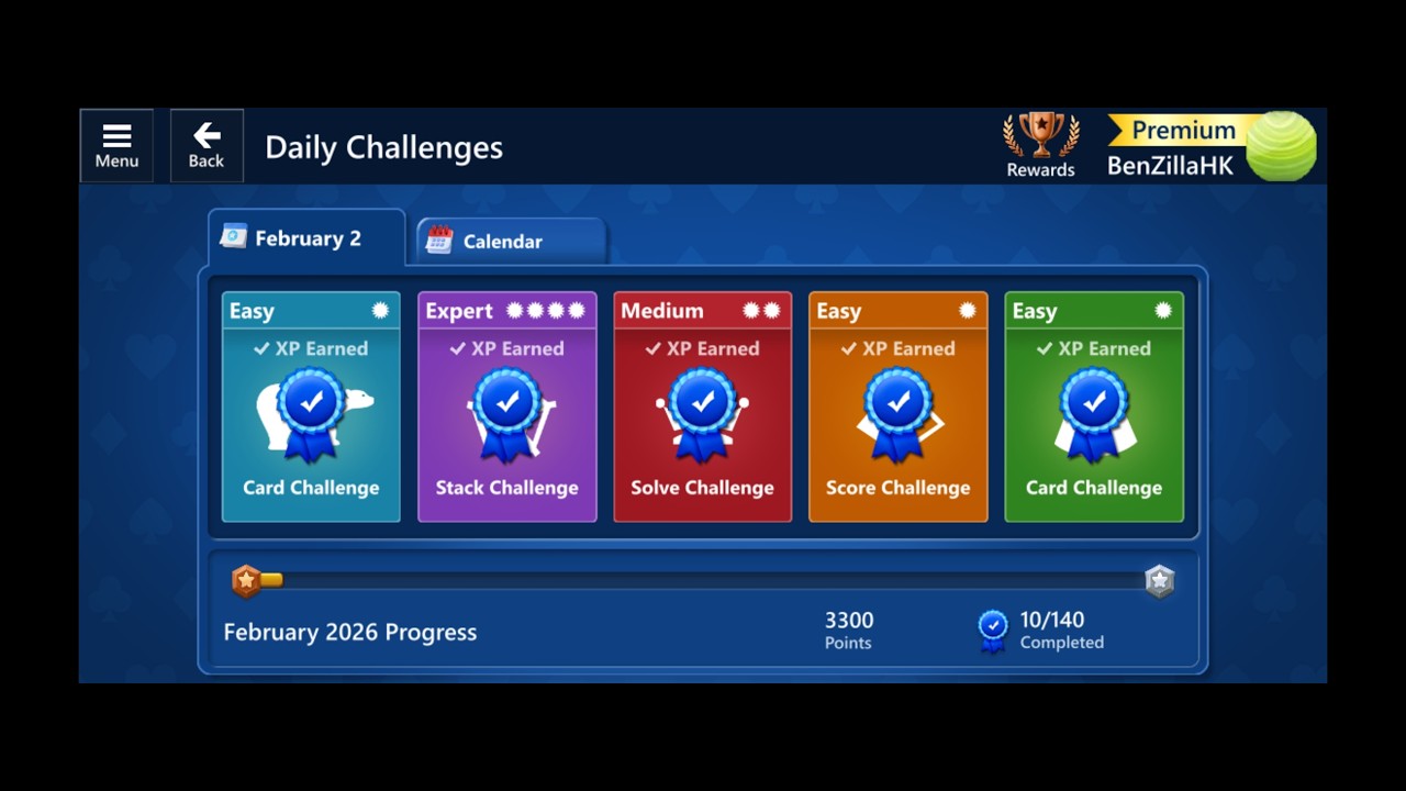 Microsoft Solitaire Collection | Daily Challenges | 2 February 2026 Solution