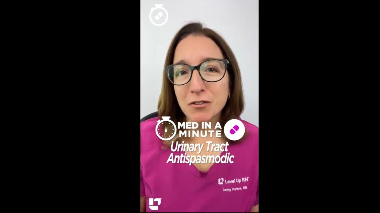Med in a Minute - Urinary Tract Antispasmodic (Oxybutynin): Pharmacology SHORT | @LevelUpRN