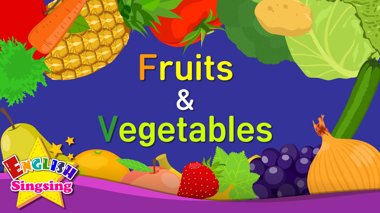 Fruits & Vegetables (v1)- Kids vocabulary - Learn English for kids - English educational video