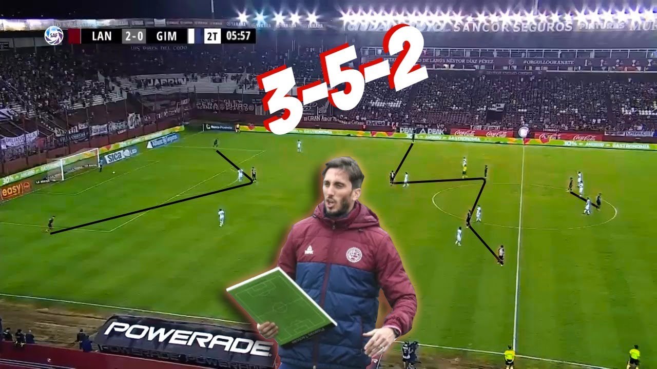 Análisis táctico de Lanús: Movimientos ofensivos en un 3-5-2.